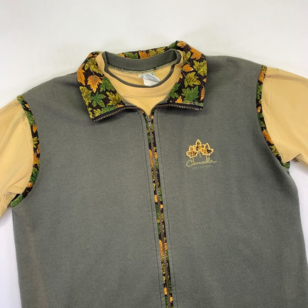 Vintage Canada Victoria T‎ Shirt Vest Two Piece Set XL Leaf Fall Souvenir 90s